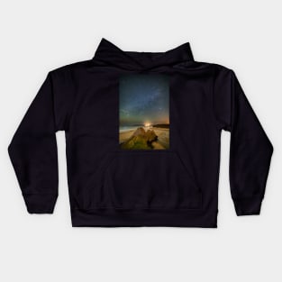 Three Cliffs Bay, Gower at Night with Sirius Kids Hoodie